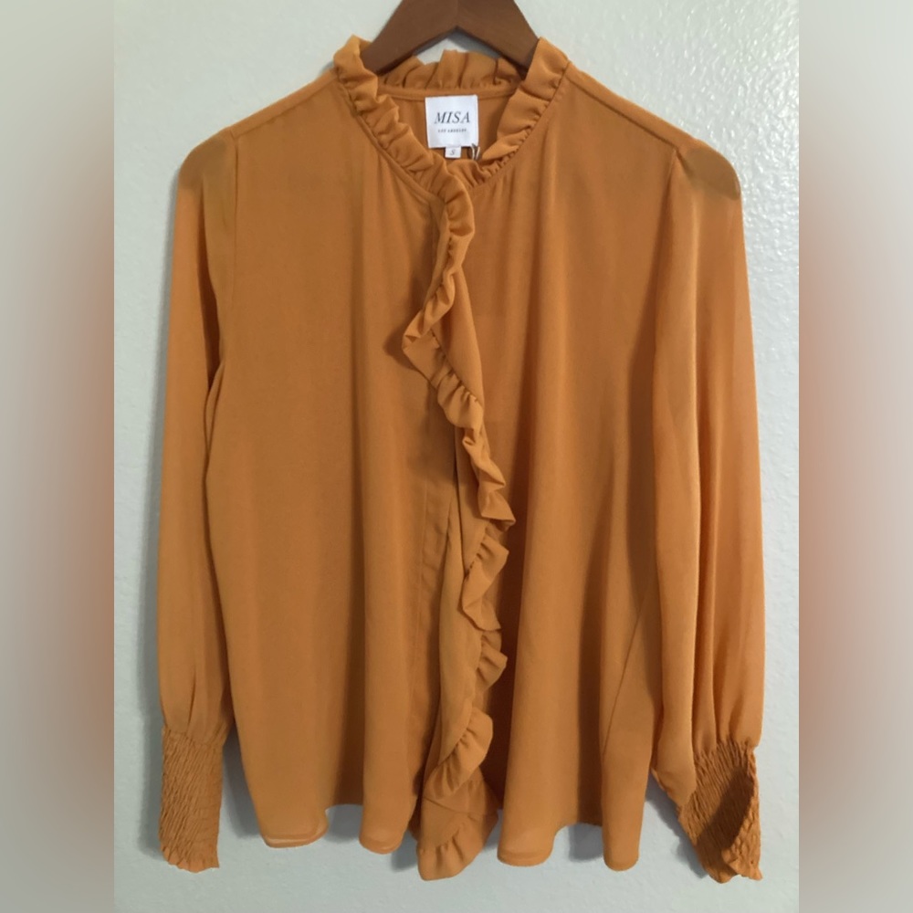 ✨HostPick✨Misa Los Angeles/Jacinda ruffle top/ Size S/New with tags